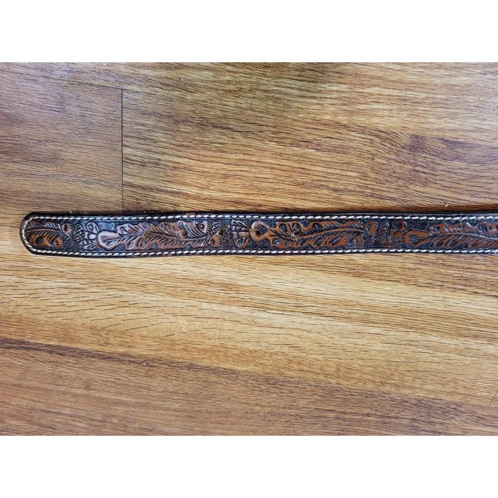 Vtge‎ Unbranded Western Embossed Leather Childrens Belt 